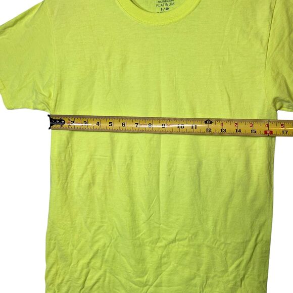 Fruit of the Loom Shirt Women's Small Neon Yellow Platinum Crew Short Sleeve Tee - Picture 6 of 9